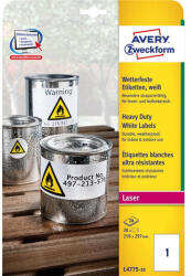 AVERY L4775-20 Vízálló Lézer Etikett - A4, 20 db