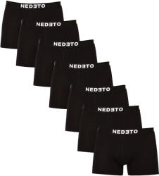 Nedeto 7PACK Férfi boxeralsó Nedeto fekete (7NDTB001-brand) 5XL - pepita