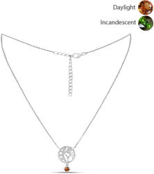  Ezüst Nyaklánc Minősített laboratóriumban előállított Anatóliai Zultanit-tal és Fehér Topázzal, Y62021