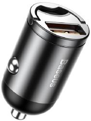 Baseus TINY STAR autós töltő USB aljzat (20W, gyorstöltő 3.0, extra mini) SZÜRKE - notebook