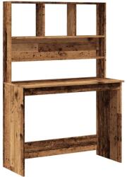  Antik fa színű szerelt fa íróasztal polcokkal 102 x 45 x 148 cm