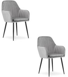  LUGO szék - ezüstszürke bársony / 2 db fekete láb