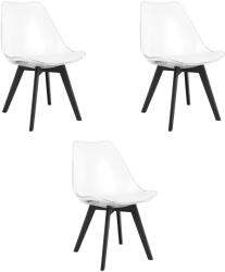  MARK szék - átlátszó / fekete lábak x 3