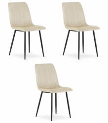  LAVA szék - világos bézs bársony x 3