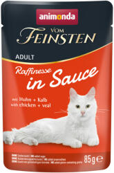 Animonda Vom Feinsten 24x85g animonda vom Feinsten Adult Raffinesse Csirke & borjú szószban nedves macskatáp