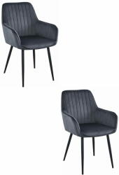 SOLDEN szék - sötétszürke bársony / 2 db fekete láb