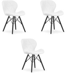  LAGO eco bőr szék - fehér / fekete lábak x 3