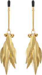 Rimba Bondage Play Nipple Clamps with Feathers Gold