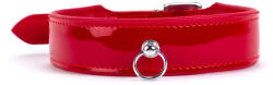 Devil Sticks Patent Leather Collar with Lamb Leather Backing Red