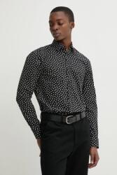 HUGO BOSS pamut ing férfi, galléros, fekete, slim, 50534068 - fekete 40