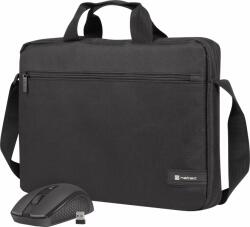 NATEC Wallaroo 2 Notebook Táska Vezeték Nélküli Egérrel - 15.6", Fekete