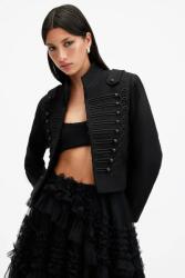 AllSaints gyapjú kabát RUMMY fekete, egysoros gombolású, W029OC - fekete 42