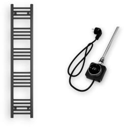  Törölközőszárító radiátor elektromos fűtőpatronnal 30 x 150 cm - Nero Italia AF-14-400W (fekete)