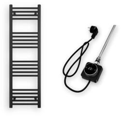  Törölközőszárító radiátor elektromos fűtőpatronnal 40 x 130 cm - Nero Italia AF-14-400W (fekete)