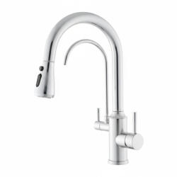 Welland Riva 3 utas / vízszűrős mosogató csaptelep - kihúzható zuhanyfej (króm)