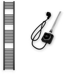  Törölközőszárító radiátor elektromos fűtőpatronnal 30 x 180 cm - Nero Italia AF-14-400W (fekete)