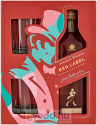 Johnnie Walker Red 0, 7L Díszdoboz 2 Pohárral (DRS)*