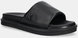 Calvin Klein Jeans papucs FLAT MOLDED SLIDE SANDAL LTH - fekete Férfi 42