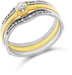 ÉkszerM Arany Brill Köves Gyűrű (méret: 59) AU 95907