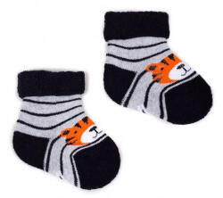  Yo! Baby frottír zokni 3-6 hó - fekete/ szürke tigris