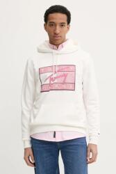 Tommy Hilfiger pamut melegítőfelső bézs, férfi, nyomott mintás, kapucnis, DM0DM21100 - bézs M