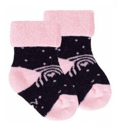  Yo! Baby frottír zokni 3-6 hó - fekete/rózsaszín