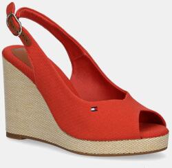 Tommy Hilfiger szandál FLAG HIGH WEDGE ESPAD SLINGBACK - piros Női 40