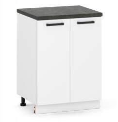 ULWE Konyhaszekrény Álló 2D Alsó 60cm Fehér Matt Mellékelt Modul Könyvespolc Szett (E-SD 60 2D B/BM)