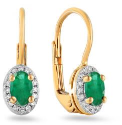 Heratis Forever Arany gyémánt fülbevaló smaragddal 0.090 ct IZBR185SM
