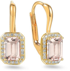 Heratis Forever Morganit arany fülbevaló gyémántokkal 0, 110 ct IZBR895MN