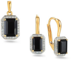 Heratis Forever Arany szett fekete acháttal, 0, 190 ct gyémántokkal IZBR895S
