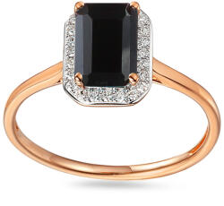 Heratis Forever Rose gold ring with black agate and Skye diamonds IZBR895R