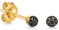 Heratis Forever Zoya fekete gyémánt fülbevaló, sárga arany, 14K IZBR890YN