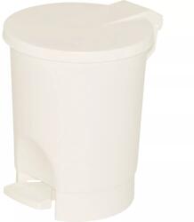 MOSER Coș de gunoi rotund din plastic, cu capac și pedală, alb, capacitate: 4, 50 litri Cos de gunoi