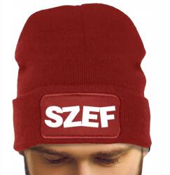  Férfi Téli Sapka Piros Őszi Téli Vicces Divatos Nyomtatott Főnök (Czapka Zimowa SZEF Czerwona)