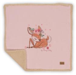  Waffle/sherpa téli babatakaró - Rózsaszín őzike