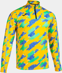 joma Supernova III cipzáras pulóver, fekete/fluor zöld/sárga, 2XL kék|sárga