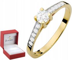 ZŁOCISTO Arany Gyűrű 0, 585 Laboratóriumi Gyémántok 0, 45 Ct Gravírozás (DLA DZIEWCZYNY NARZECZONEJ)