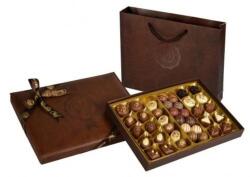  Exclusive Bőr Díszdobozos Kézműves Praliné Válogatás Táskával Belga Csokoládéból 285g