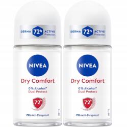 Nivea Dry Comfort női izzadásgátló golyós dezodor 72H 2x50ml (5905930225934)