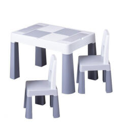 TEGA TEGGI Gyerek asztal és szék garnitúra 1+2 - szürke