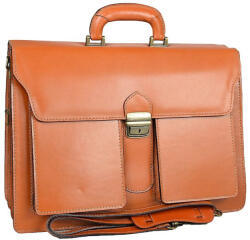 Maxmoda Aktatáska 3 részes valódi bőr konyak barna (mx-44365-cognac)