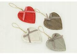 Autronic Fa szív akasztásra, fehér, szürke, piros, barna színek keveréke (au-dopr-AC752347)