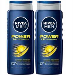 Nivea Power Férfi Folyadék tusfürdő 2x500ml (5905930224548)