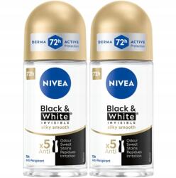 Nivea Black&White Invisible Silky Smooth izzadásgátló roll-on 2x50ml (5905930225842)