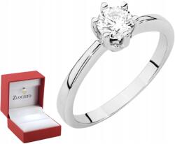 ZŁOCISTO Fehér Arany Eljegyzési Gyűrű Laboratóriumi Gyémánttal Arany 585 (na zaręczyny z brylantem z diamentem)