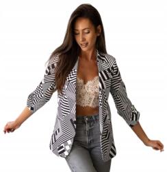  Adea elegáns női blézer 42-es méret fekete-fehér