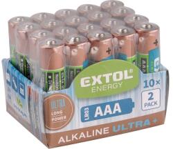 Extol Elem 1, 5V AAA (LR03), alkáli, 20 db, 10x2db kínálóban (hosszú élettartam) (42012)