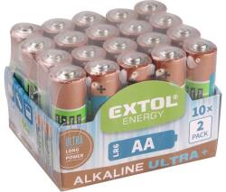 Extol Elem 1, 5V AA (LR6), alkáli, 20 db, 10x2db kínálóban (hosszú élettartam) (42013)
