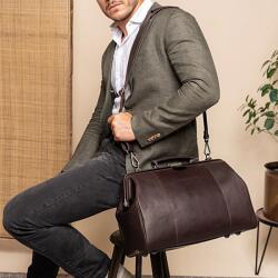 Chesterfield TEXEL barna színű, keretes, közepes bőr utazótáska C20-0042-01